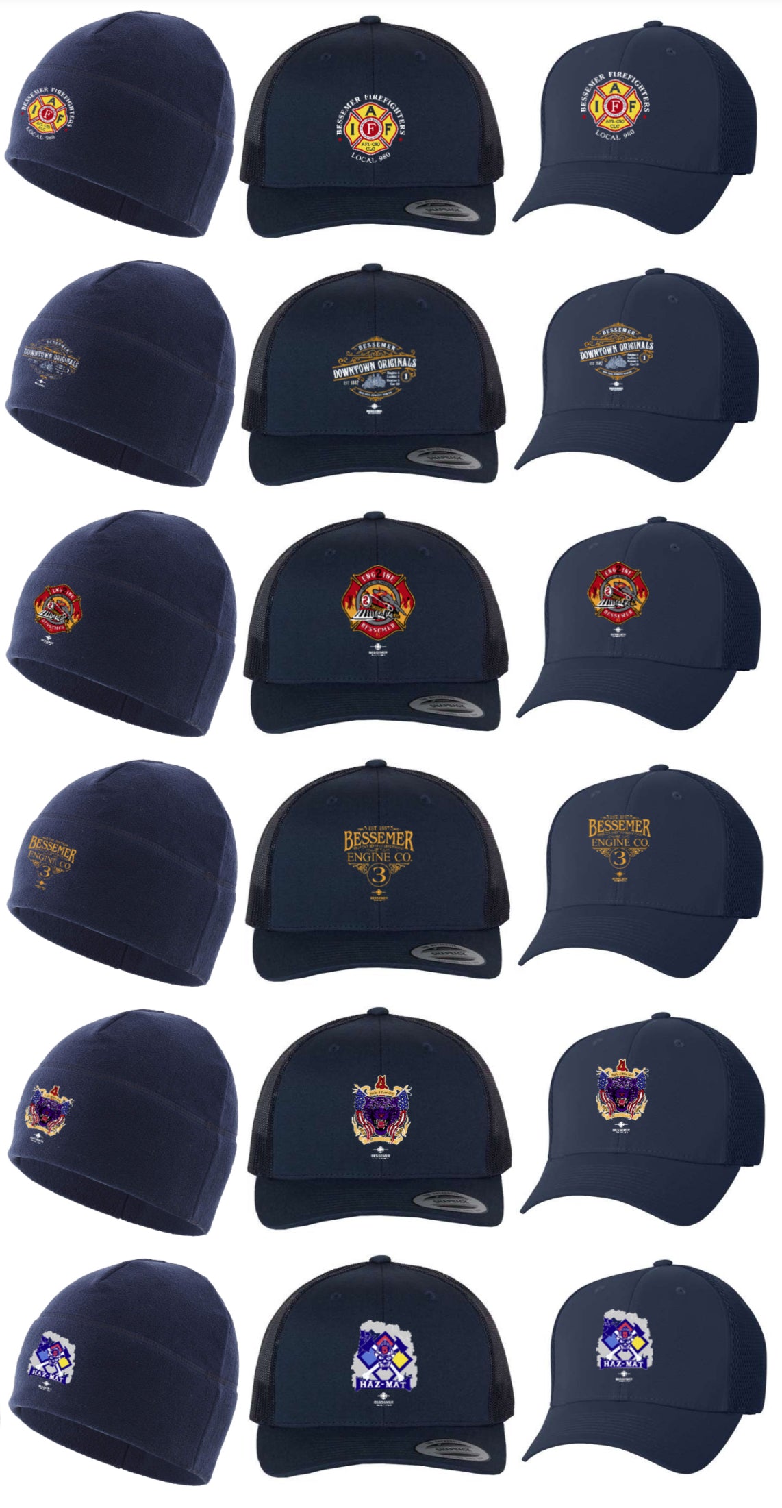 Bessemer - Hats, Beanies, & Blankets, Duffle Bags (Officer City Logo, Heavy Rescue, Local 980 & All Stations)